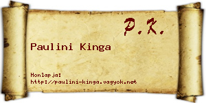 Paulini Kinga névjegykártya